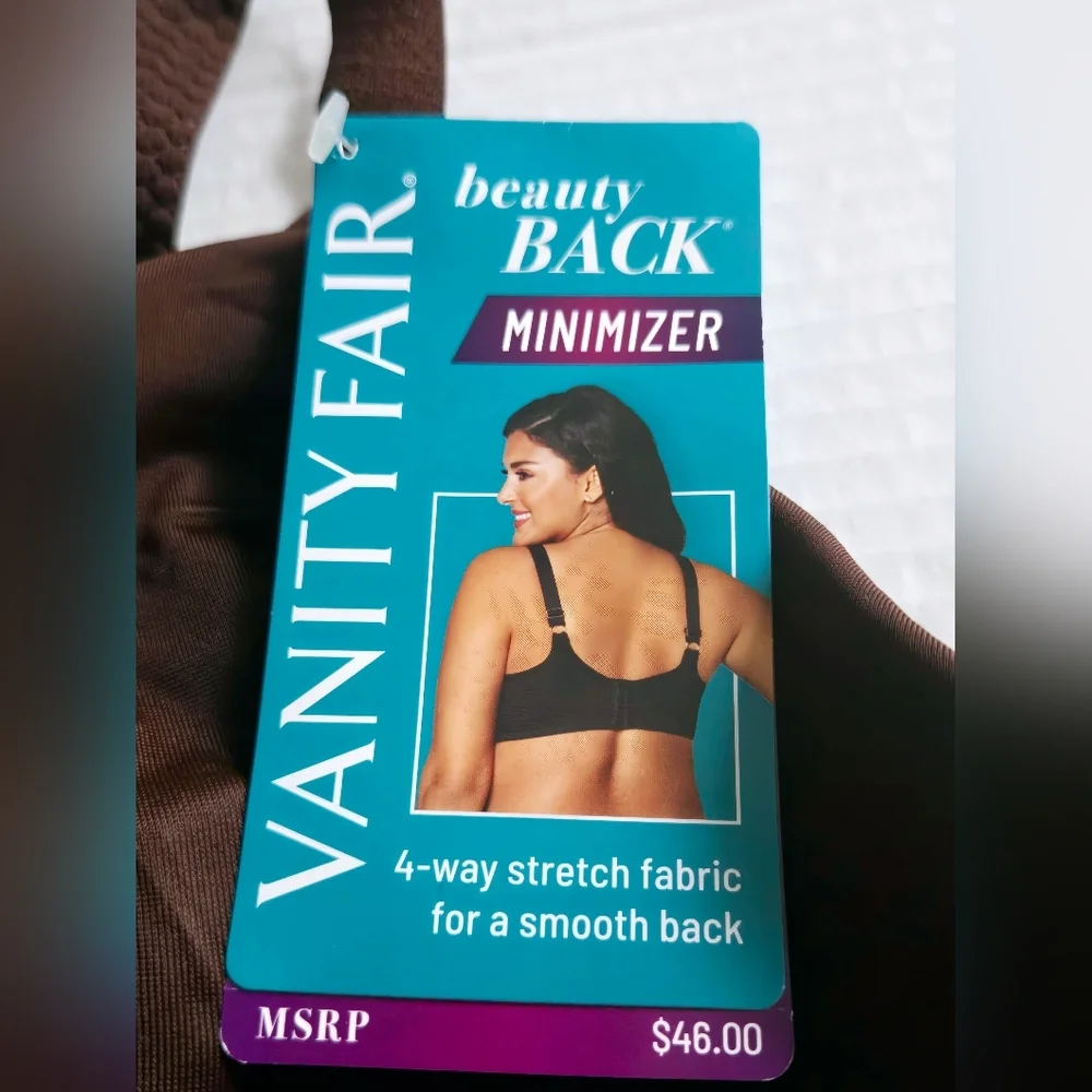 NWT Vanity Fair Beauty Back Minimizer Bra 76080 44C Cappuccino Full Figure Under